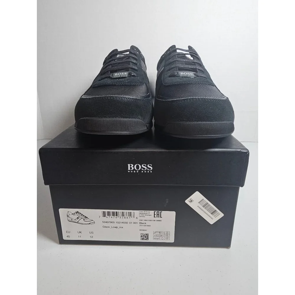 Boss Hugo Boss Men's Maze Suede Sneakers - Black - Size 12 - Picture 9 of 10